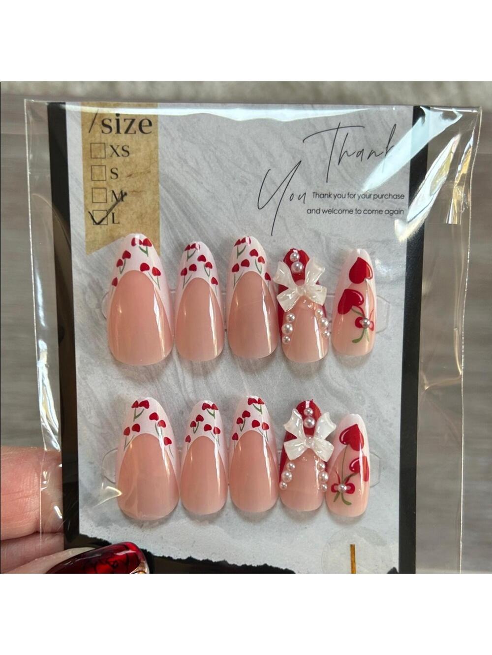 Heart Pattern False Nails Set - Picture 2 of 2